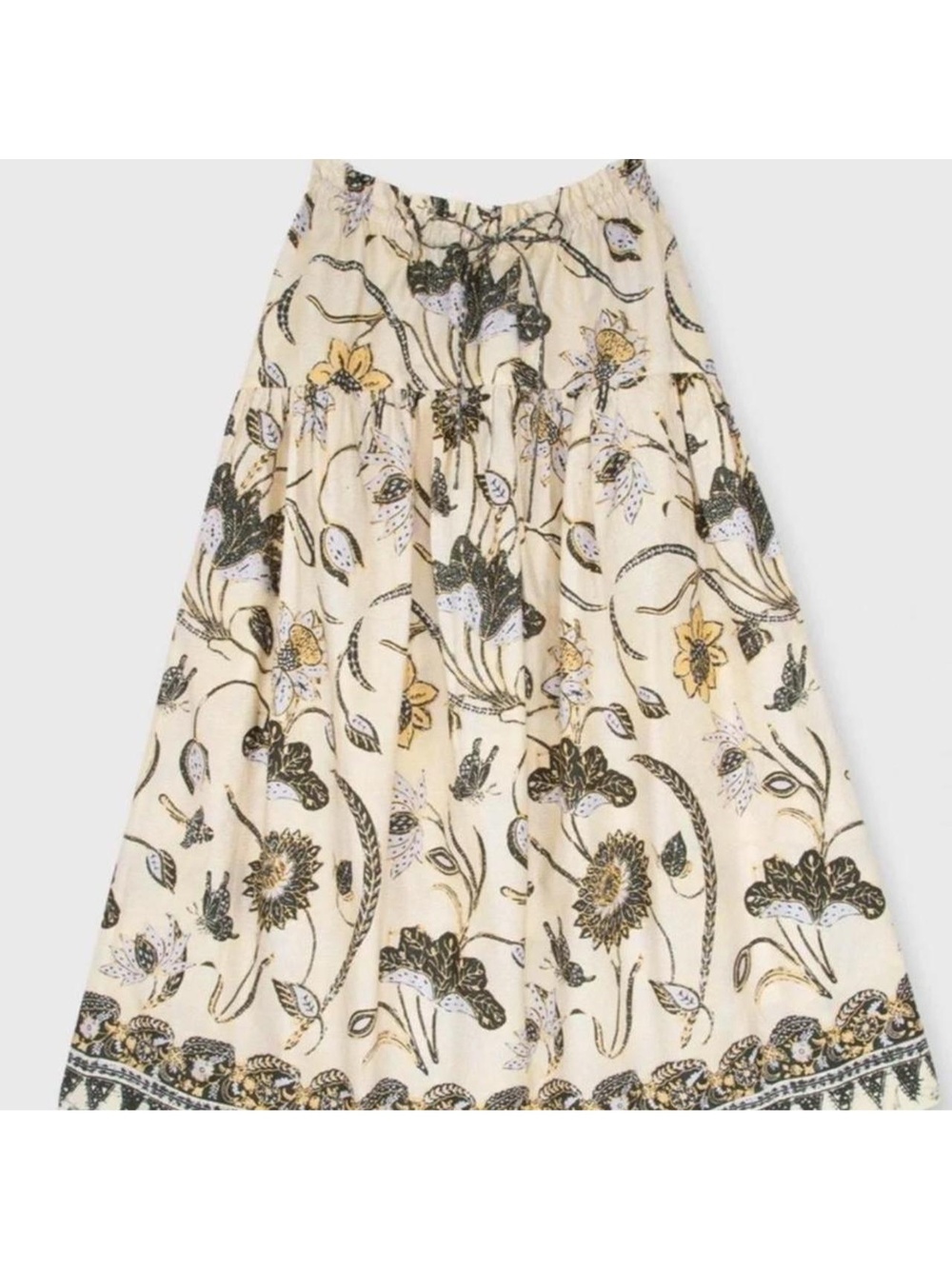 Ulla Johnson Ianna floral print midi skirt in lemonbalm